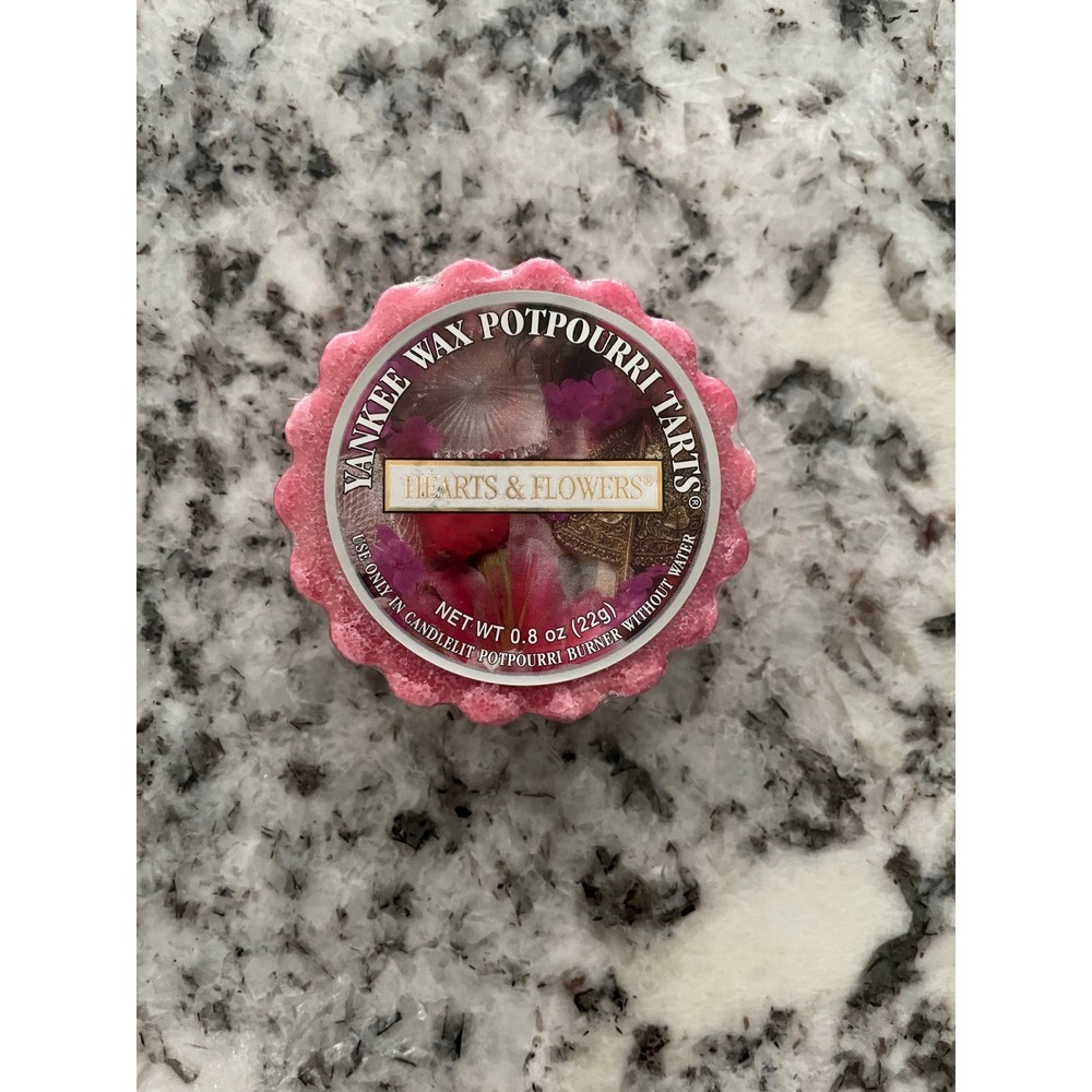 Yankee Candle Hearts & Flowers Wax Potpourri Tarts Pink 0.8oz Melt 579109 VTG